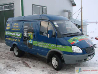 Оформлення рекламою буса, обклейка плівкою.